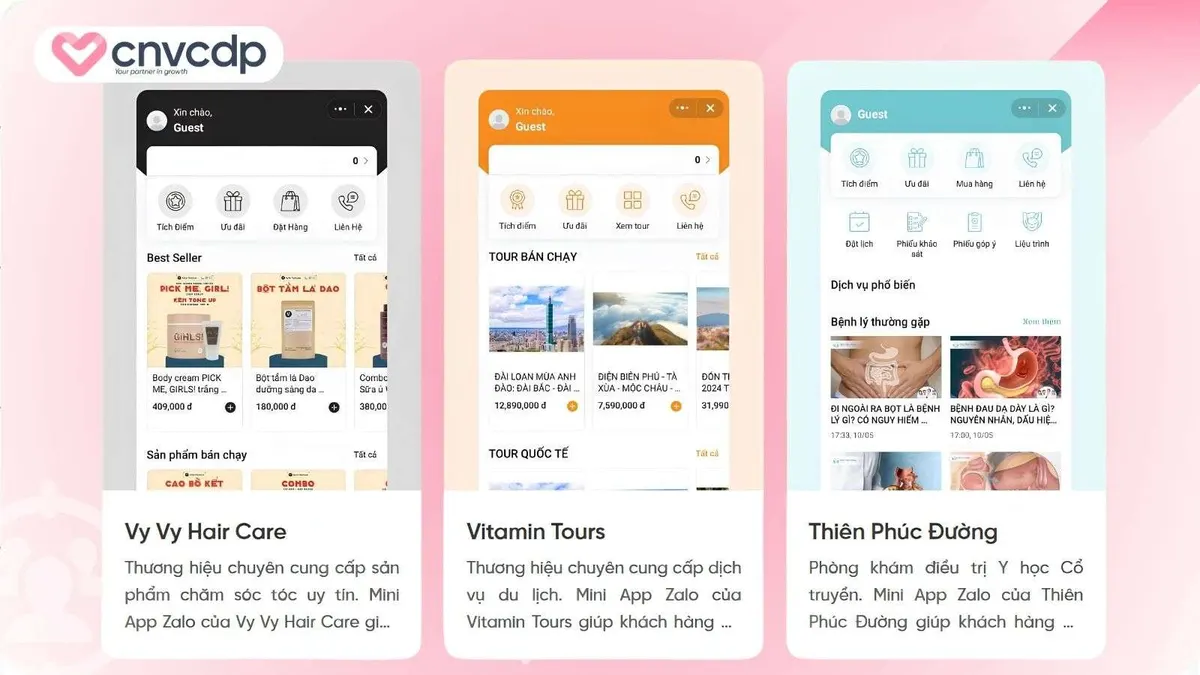 Đối tác mới nhất trong tháng CNV vừa triển khai Zalo mini app
