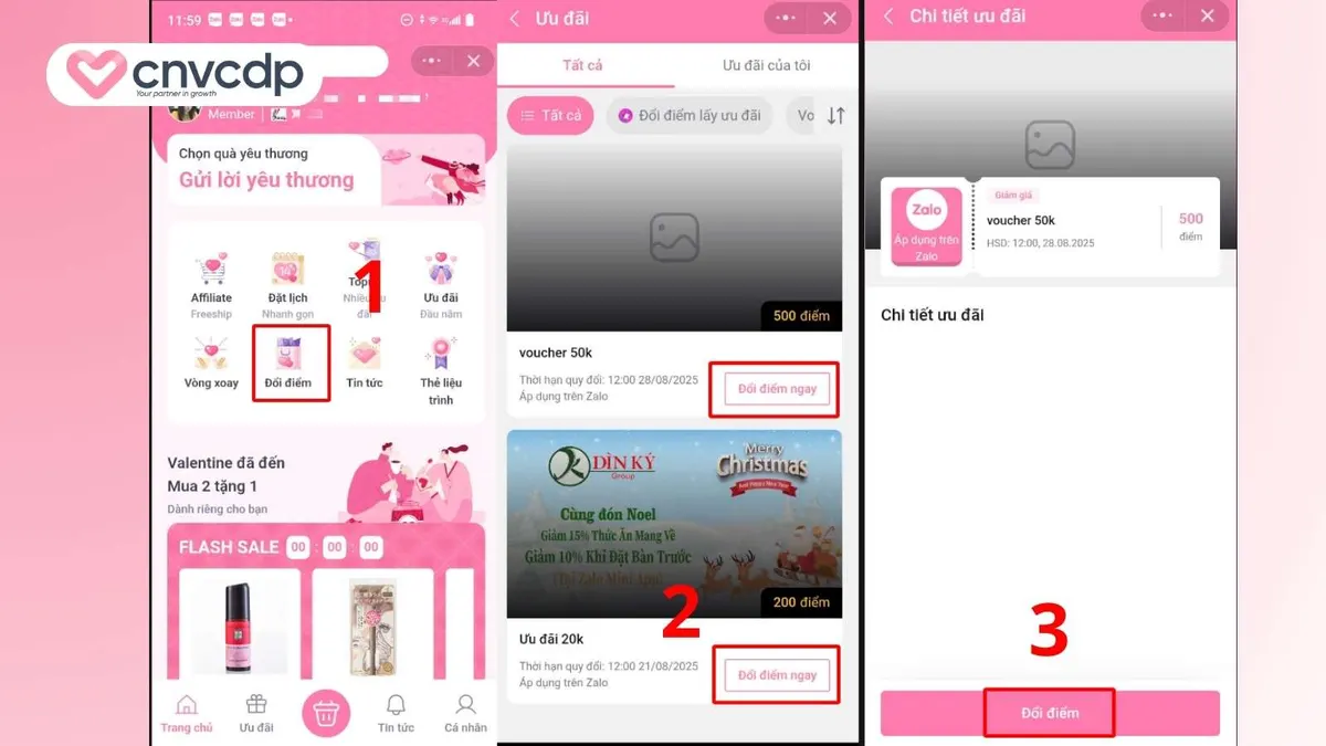 Doi diem tren Zalo Mini App