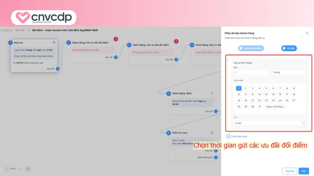 Chon thoi gian gui cac uu dai doi diem