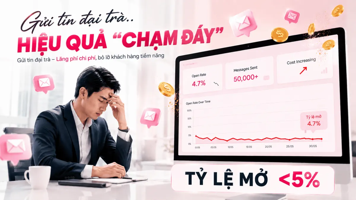 Đốt tiền gửi tin nhắn OTT/Zalo nhưng tỷ lệ mở dưới 5%? Đây là lý do cốt lõi